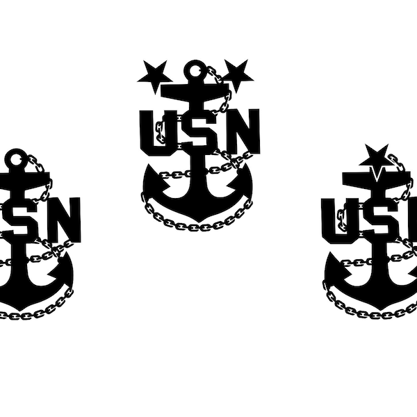 All 3 Navy Chief, Senior, Master Chief anchor Variety svg vector digital files
