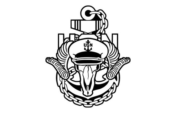 Navy Chief Goat Skull Anchor Svg Vector and PNG File for - Etsy Finland