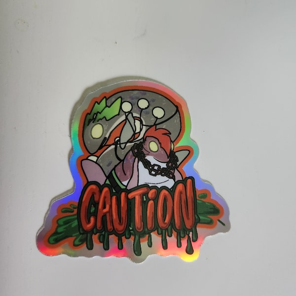 CAUTION Splatoon 3 King Salmonoid Sticker