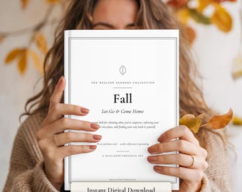 Herbst, Heilende Worte, Digitaler Download, 30-Karten-Set, Geschenkidee für Selbstfürsorge und mentale Gesundheit