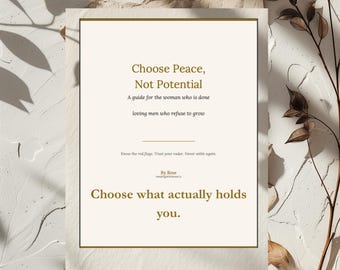 Choose peace not potentiel, Not a Boy: Dating Guide, Red Flag Tools | digital download