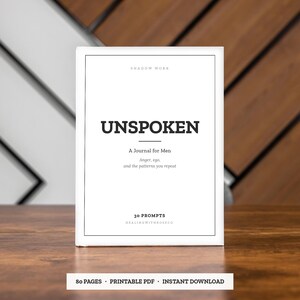 Journal for Men | 30 Guided Prompts on Anger, Ego & the Patterns You Repeat | Shadow Work Journal | Self Reflection | Gift for Him