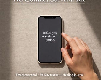 No Contact Tracker | 30 days Breakup Survival Kit  | Digital Download