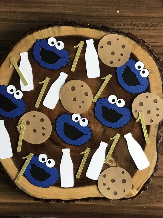 Large Cookie Monster Confetti Sesame Street Theme Cookie Etsy