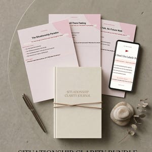Situationship Clarity Bundle : 37 pages Journal PDF + 30 digital Cards