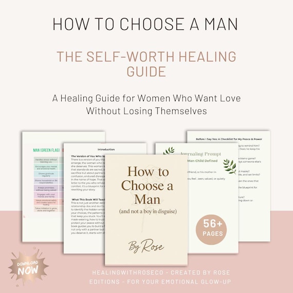 How to choose a man not a boy | Dating Guide Ebook | Healthy Relationships | Self Love Journal | Red Flags Advice