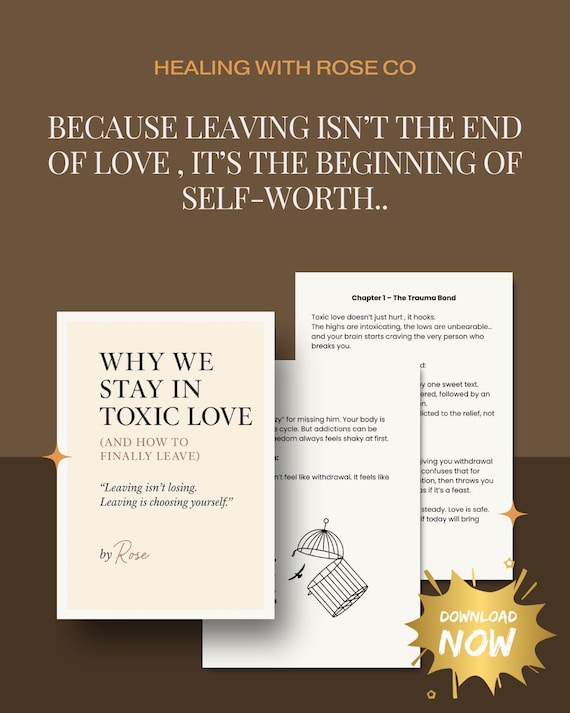 Trauma Bond Healing Guide | Breakup Journal | Self Love Workbook | Narcissist Recovery PDF | Why We Stay in Toxic Love & How to Leave