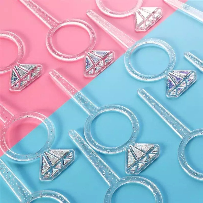 Hen Party 12 pcs or 24 pcs Diamond ring Cupcake Toppers Bachelorette Party Engagement Party Decoration Bridal shower Wedding