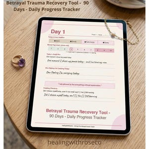 Betrayal Trauma Recovery Tool | 90 Days | Daily Progress Tracker for Infidelity Survivors | Digital Download