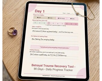 Tool zur Bewältigung von Vertrauensbruch-Traumata | 90 Tage | Tägliche Fortschrittsanzeige für Betroffene von Untreue | Digitaler Download
