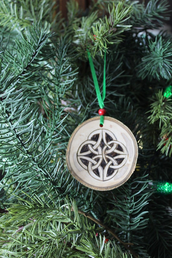 Pewter Celtic Cross Irish Triquetra Knots Christmas Ornament Holiday Decoration 