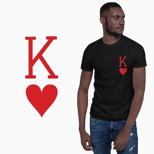 -shirt Roi de coeur | T-shirt unisexe | -shirt de cartes à jouer | -shirt coeur | carte de poker | Chemise King | t-shirt roi | Roi de coeur