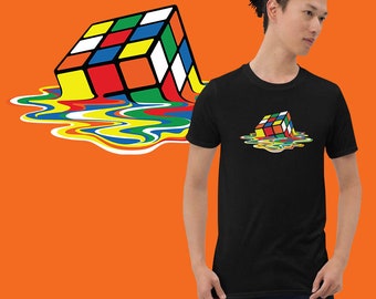 Melting Rubik's Cube T-Shirt | Unisex T-Shirt | Rubik’s Cube | Melting Rubik | Geek Shirt | Rubik’s Cube Gift | Rubik’s Clothing | Custom