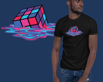 Melting Rubik's Cube T-Shirt | Unisex T-Shirt | Rubik’s Cube | Melting Rubik | Geek Shirt | Rubik’s Cube Gift | Rubik’s Clothing | Custom