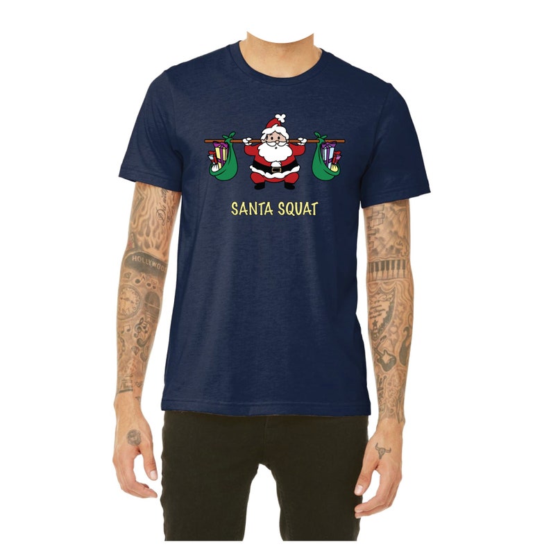 Santa Squat I Christmas Workout Shirt I Funny Santa Claus