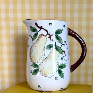 Fröhlicher Vintage Keramik handbemalter Krug