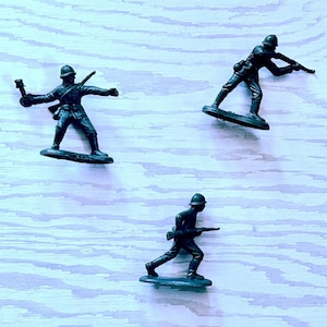 Vintage Plastic German Soldiers, Set of Three, Toys