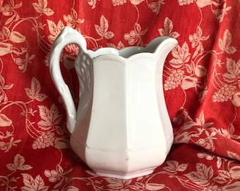 Antique Ironstone Pitcher, Anthony Shaw, Burslem, England