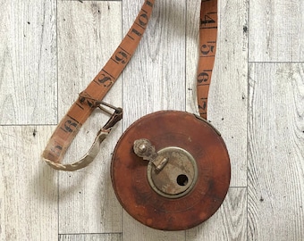Antique Leather Covered Tape Measure