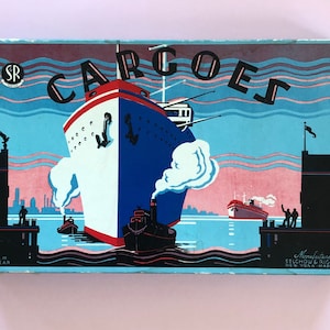 "Fantastisches Vintage Art Deco Brettspiel ""Cargoes"" von Selchow und Richter, Rare Edition."