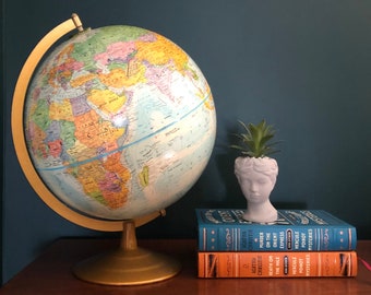 Vintage Globemaster 12” Diameter Topographical Globe