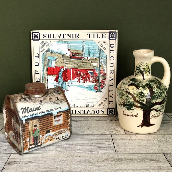Vintage Maple Syrup Pieces: Trivet, Pitcher, and Advertising Tin--Your Choice!