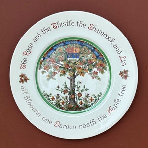 Vintage Royal Doulton Plate Representing Canada’s European Culture, Circa 1935