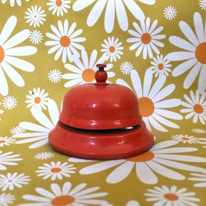 Orange Metal “Ring Bell for Service”—Groovy Color!