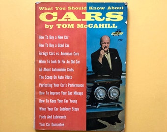 Libro/rivista in brossura di automobili d'epoca: "Cosa dovresti sapere su CARS" di Tom McCahill, 1963