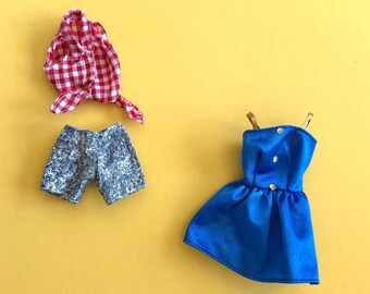barbie blue and gold dress Open-Back V-Neck Short Beaded Party Dress main image 1