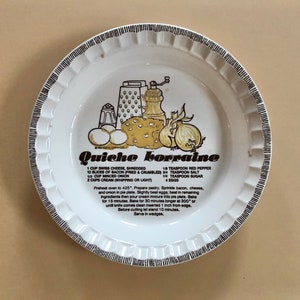 Vintage Quiche Lorraine Recipe Pie Plate