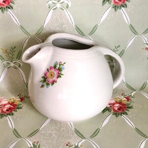 Hall China Rose Pattern Pitcher