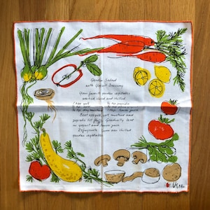 Vintage Vera Neumann Designer Garden Salad Cloth Napkins, Set of Four