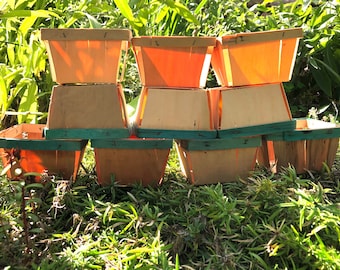 Scatole di bacche vintage, costruzione in legno