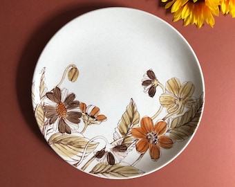 Vintage Groovy Mayon Ceramics Autumn Flowers Ironstone Dinner Plate