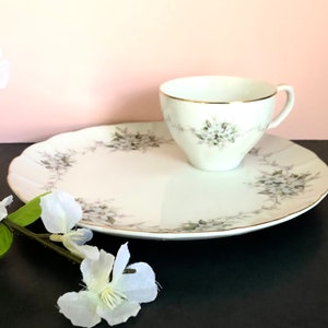 Conjunto de lanches vintage “Jennifer”, café/xícara de chá e prato, design de flor de maçã
