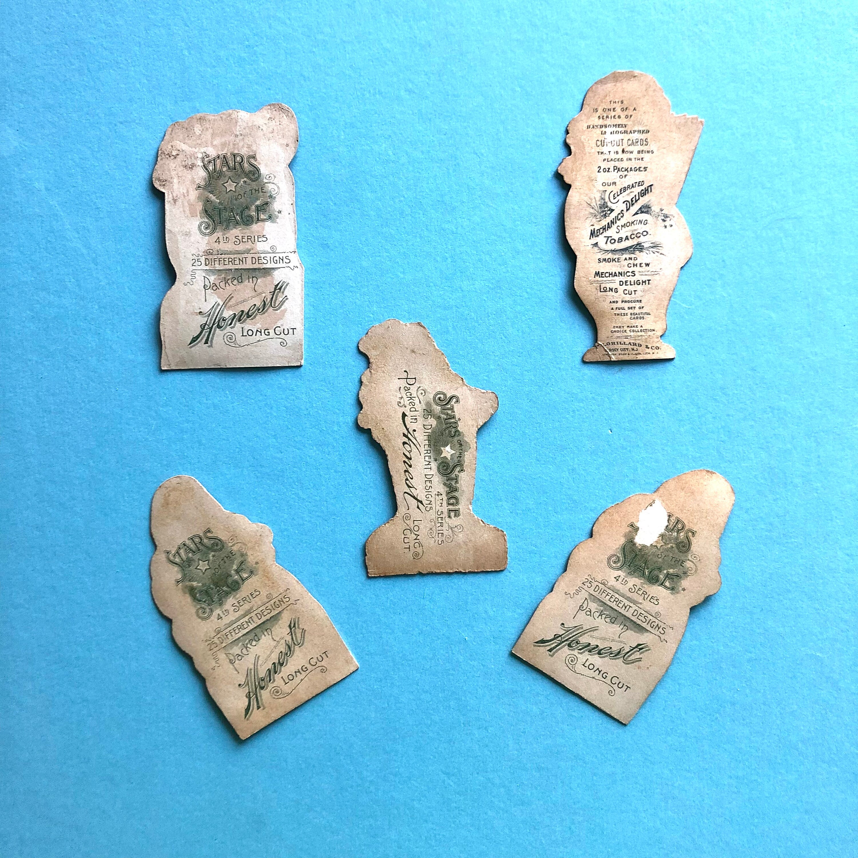 Vintage Tobacco Trading Card Die-Cut Beauties, Honest Long Cut “Stars of  the Stage” 4th Series, and Mechanics Delight