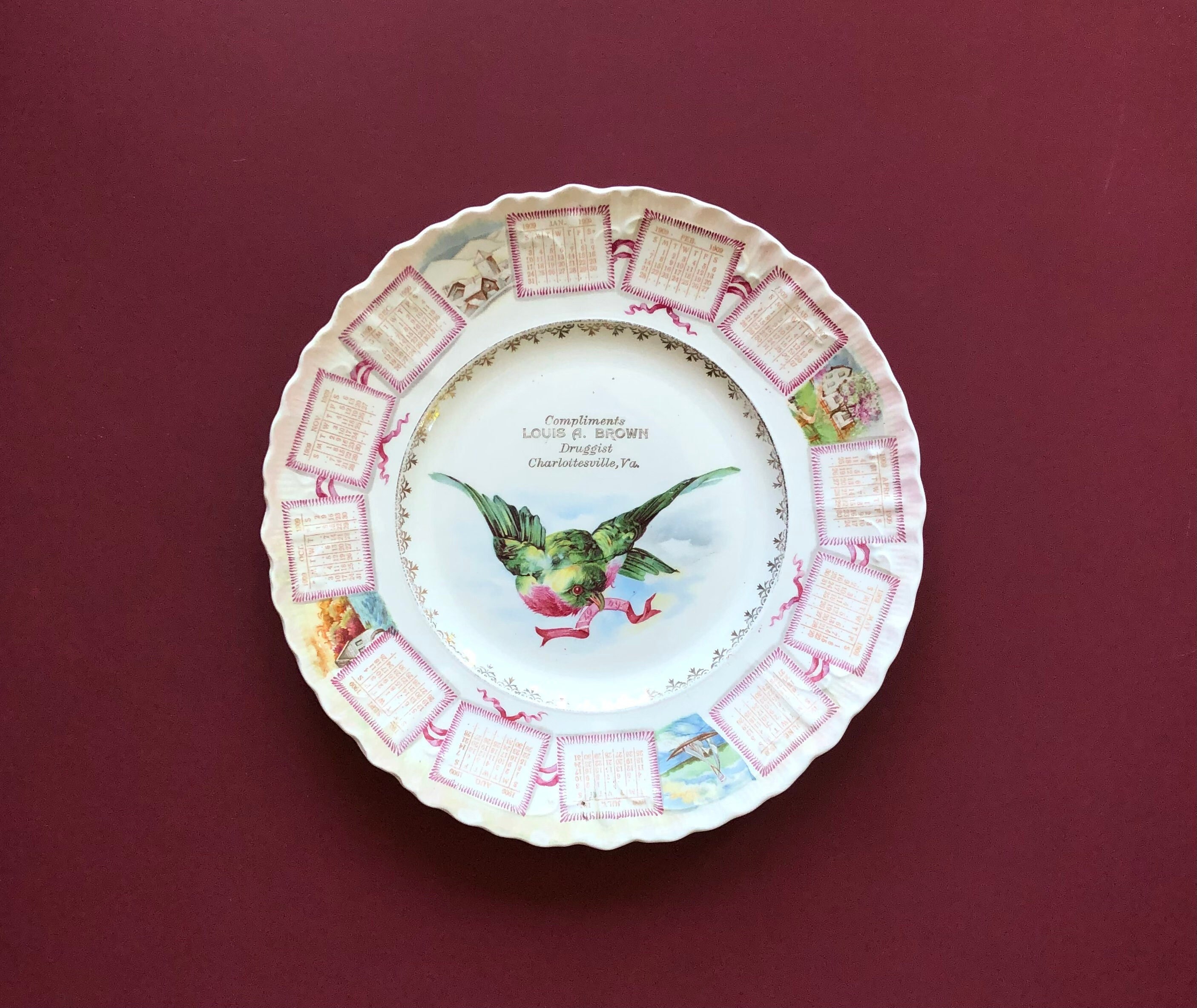 1909 Calendar Plate - Etsy