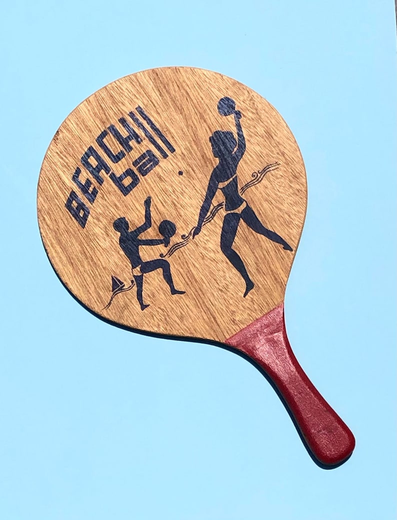 Paire de raquettes de plage de tennis en bois 35 c, jeu de plage pour