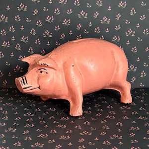 Niedliches Vintage Sparschwein aus Gusseisen