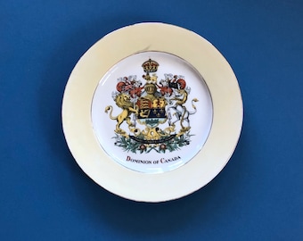 Vintage “Dominion of Canada” Plate, Coat of Arms and Luster Border