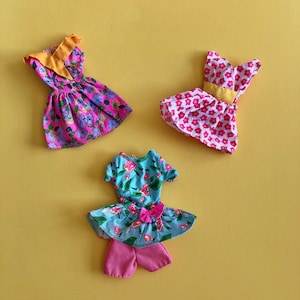 Vintage Barbie Floral Dresses, Set of Three