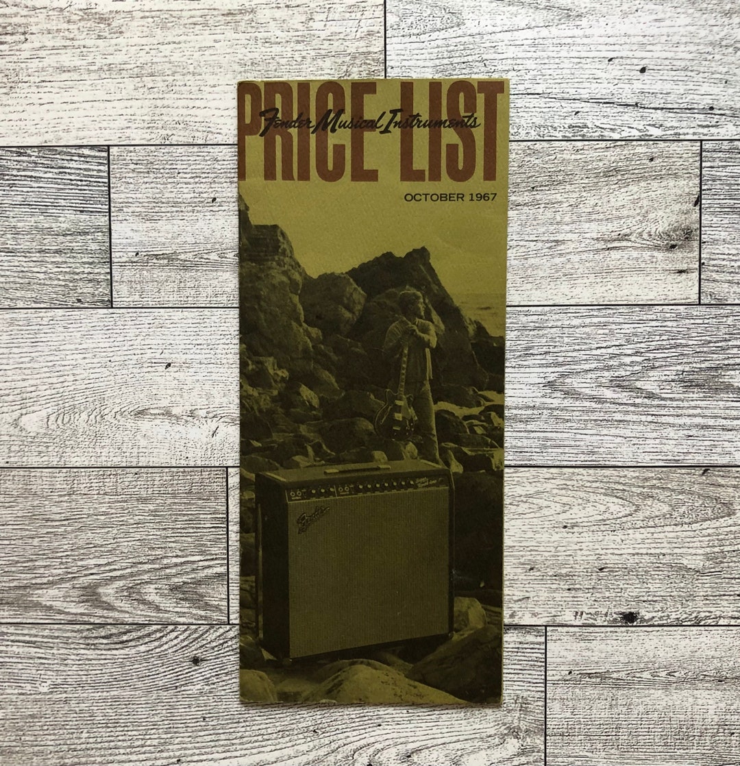 Rare Vintage Fender Guitar Price List, October 1967 Etsy