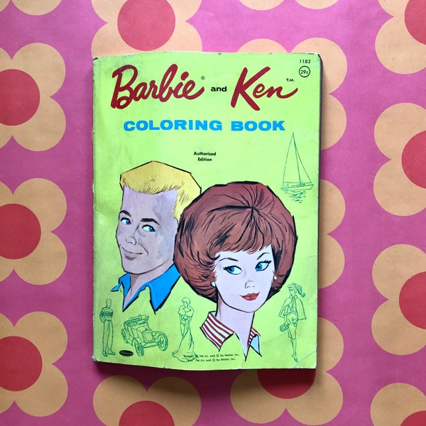 Vintage Barbie and Ken Coloring Book, 1962, Mattel