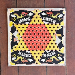 Vintage “Ming Check” Chinese Checker Game Board