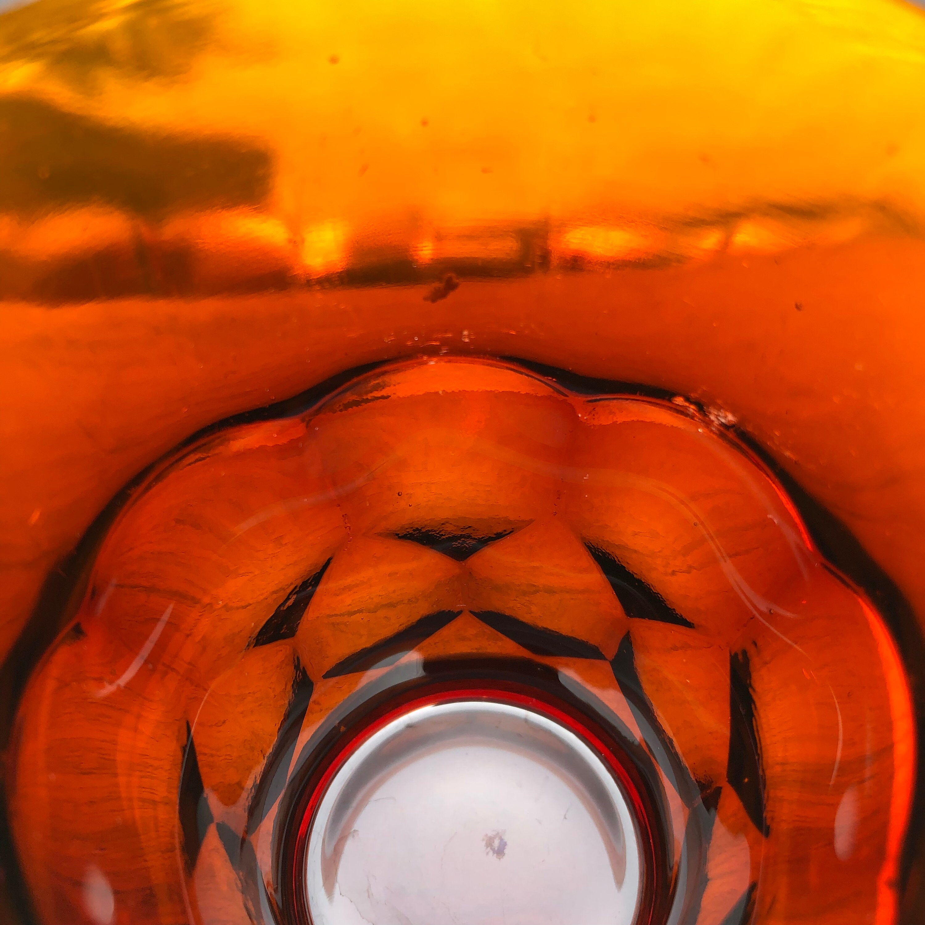 Dark Amber Faceted Glass Tumblers, Set of Five - Etsy