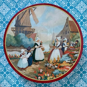 Vintage Tindeco Tin with Charming Dutch Windmill Design
