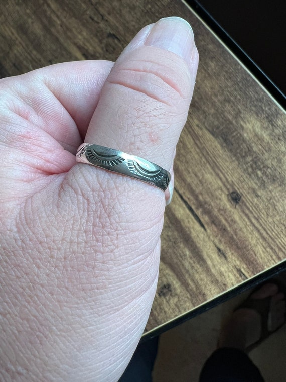 Stamped silver ring