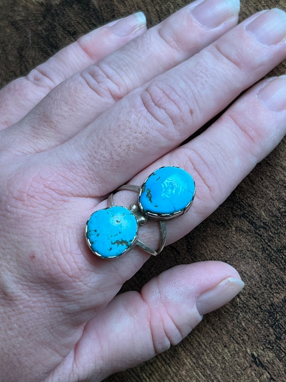 Double stacked turquoise ring - image 7