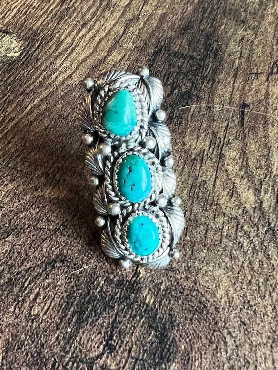 Turquoise 3 stone ring